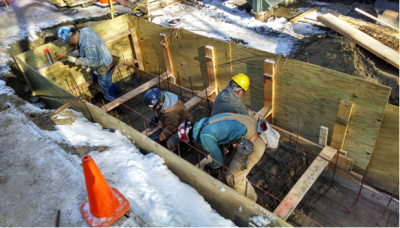 Ironworker-Veterans ramp at Patriot's Projec