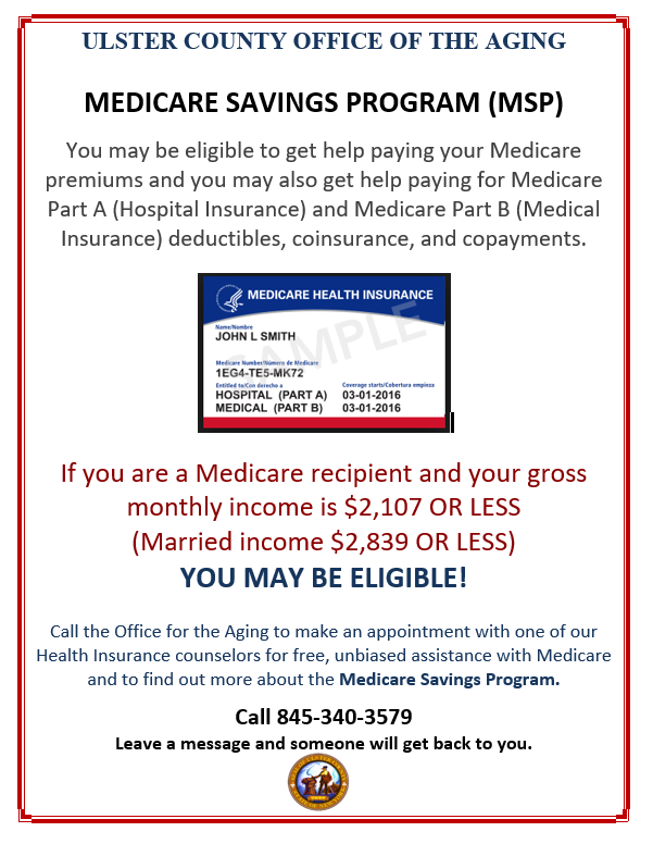 Medicare Savings Programs (MSP) Ulster County