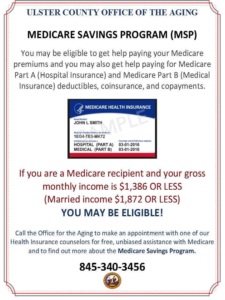 Medicare Savings Programs (MSP) | Ulster County