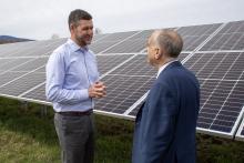 Ulster County Executive Pat Ryan and NYS Comptroller Tom DiNapoli tour a solar array